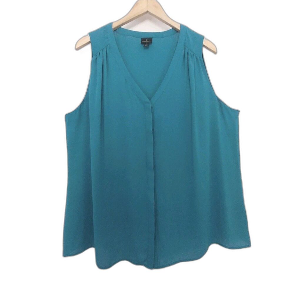 Worthington Woman Teal Sleeveless Blouse Size 2X